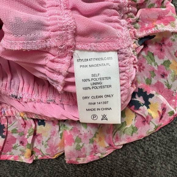 *ASTR The Label Pink Magenta Floral Cropped Keyhole Front Tie Size Lrg NWT - Picture 6 of 8